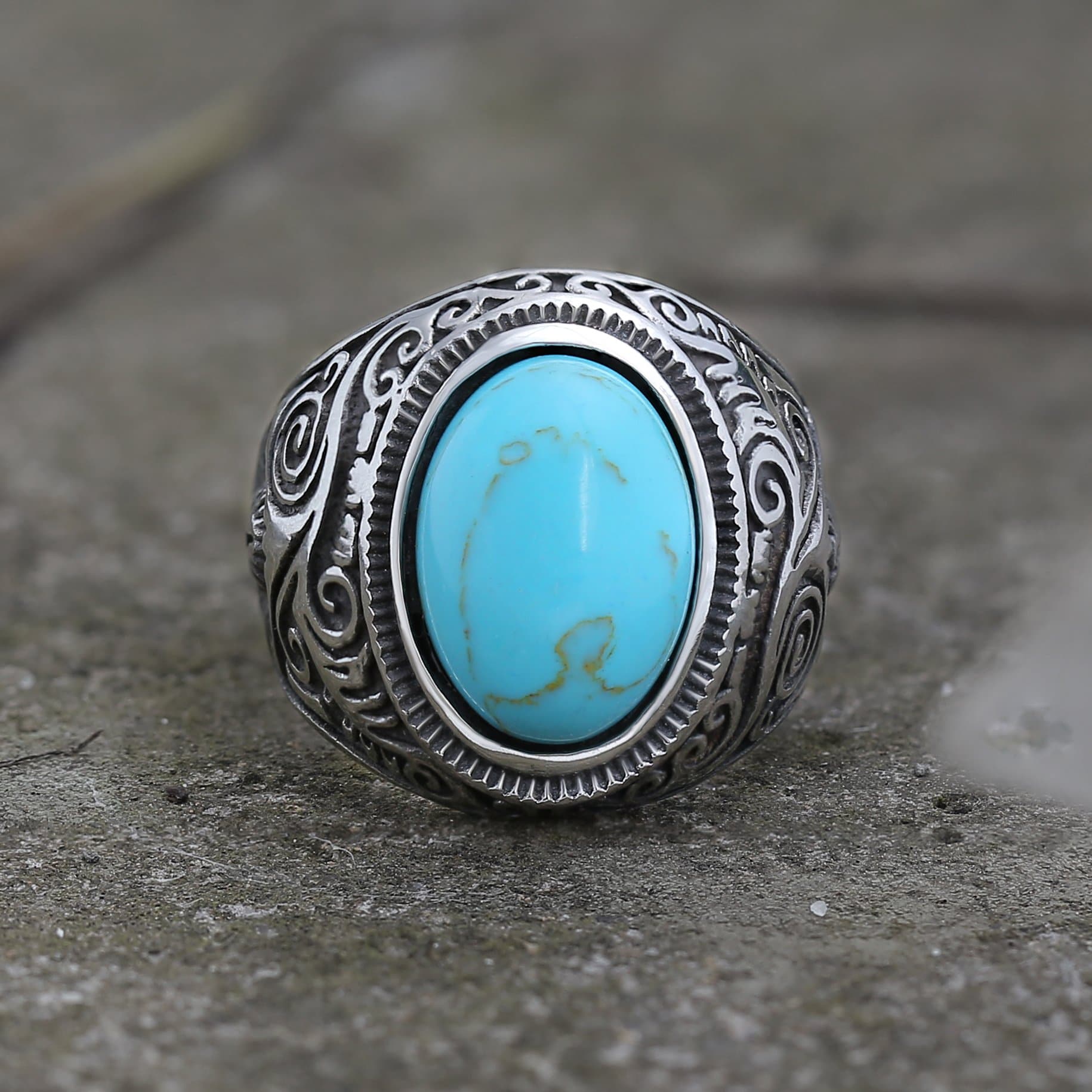 619-blue-5-blue-5-variation-1.jpg Vintage Pattern Gem Stainless Steel Ring