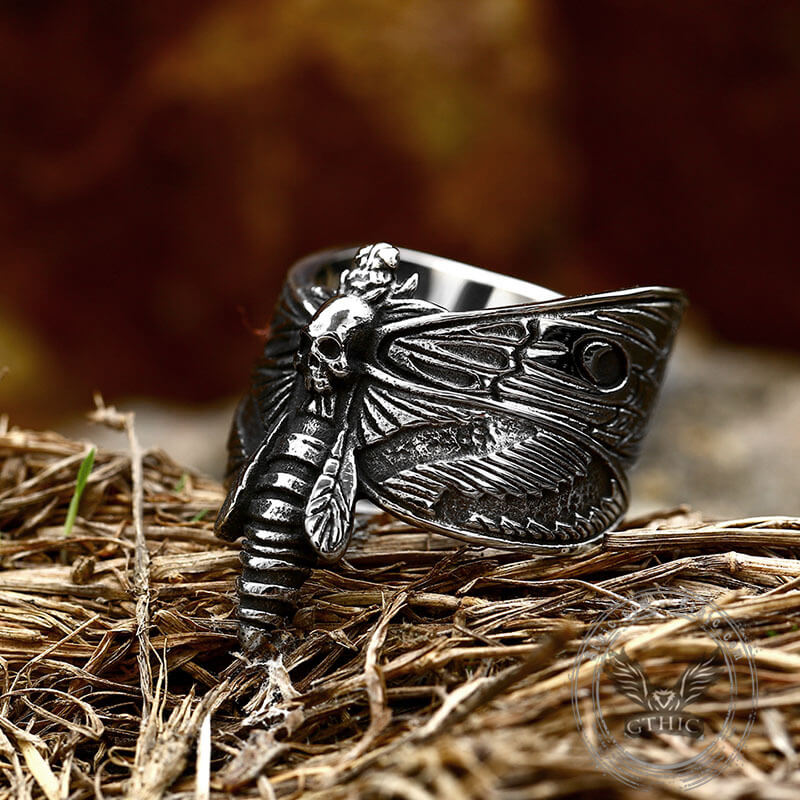 6212-death-head-moth-stainless-steel-skull-ring-4.jpg Death Head Moth Stainless Steel Skull Ring
