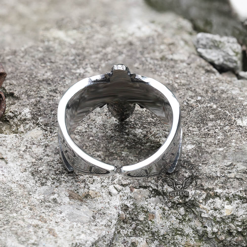6212-death-head-moth-stainless-steel-skull-ring-8.jpg Death Head Moth Stainless Steel Skull Ring