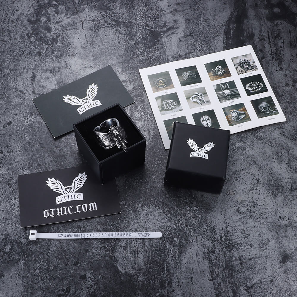 6212-death-head-moth-stainless-steel-skull-ring-9.jpg Death Head Moth Stainless Steel Skull Ring