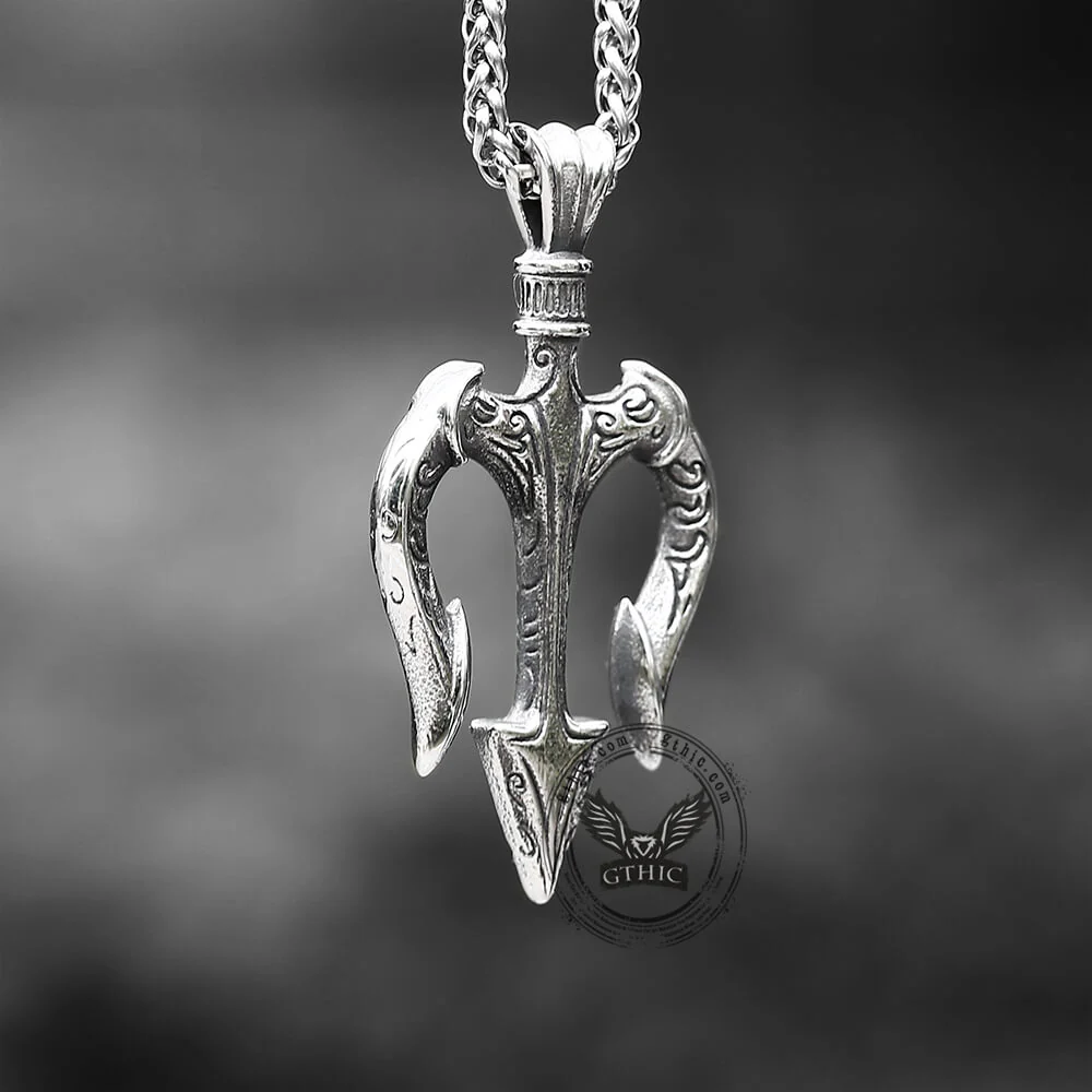 Trident Stainless Steel Marine Pendant