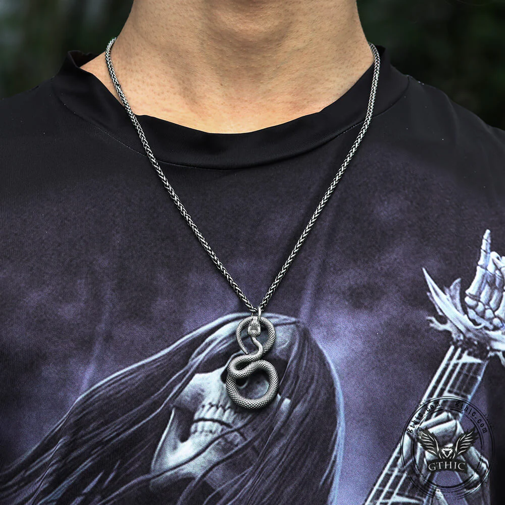 Ferocious Snake Stainless Steel Animal Pendant