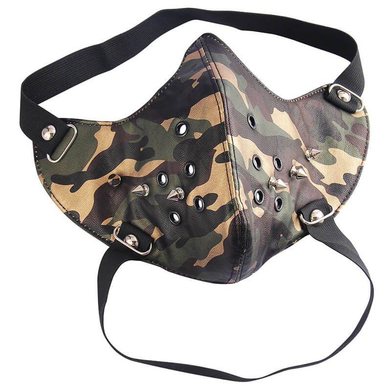 Rivet Punk Leather Half Facemask