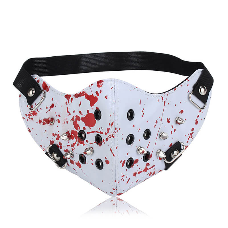 Rivet Punk Leather Half Facemask