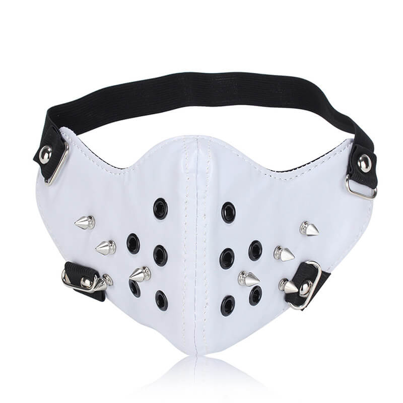 Rivet Punk Leather Half Facemask