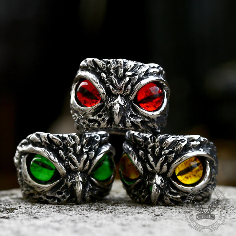 6435-owl-stainless-steel-animal-ring-1.webp Owl Stainless Steel Animal Ring