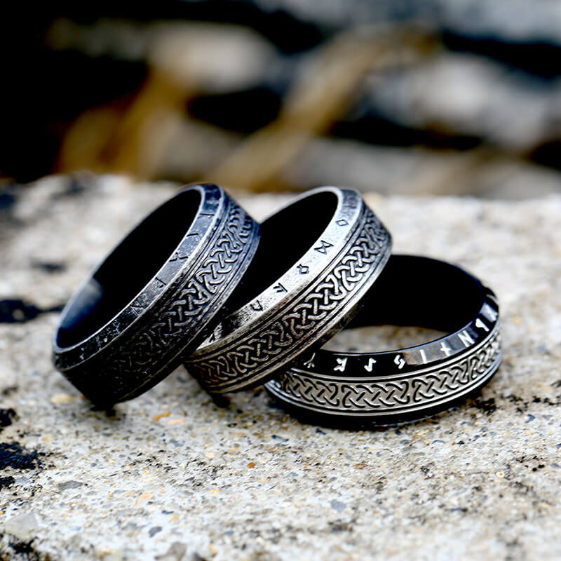 6466-norse-runes-celtic-knot-stainless-steel-viking-ring-1.jpg Norse Runes Celtic Knot Stainless Steel Viking Ring