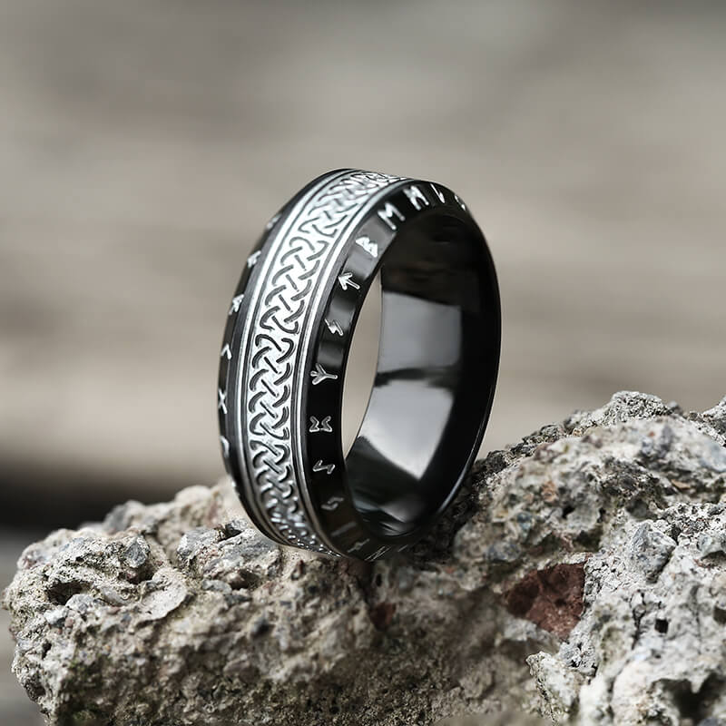6466-norse-runes-celtic-knot-stainless-steel-viking-ring-3.jpg Norse Runes Celtic Knot Stainless Steel Viking Ring
