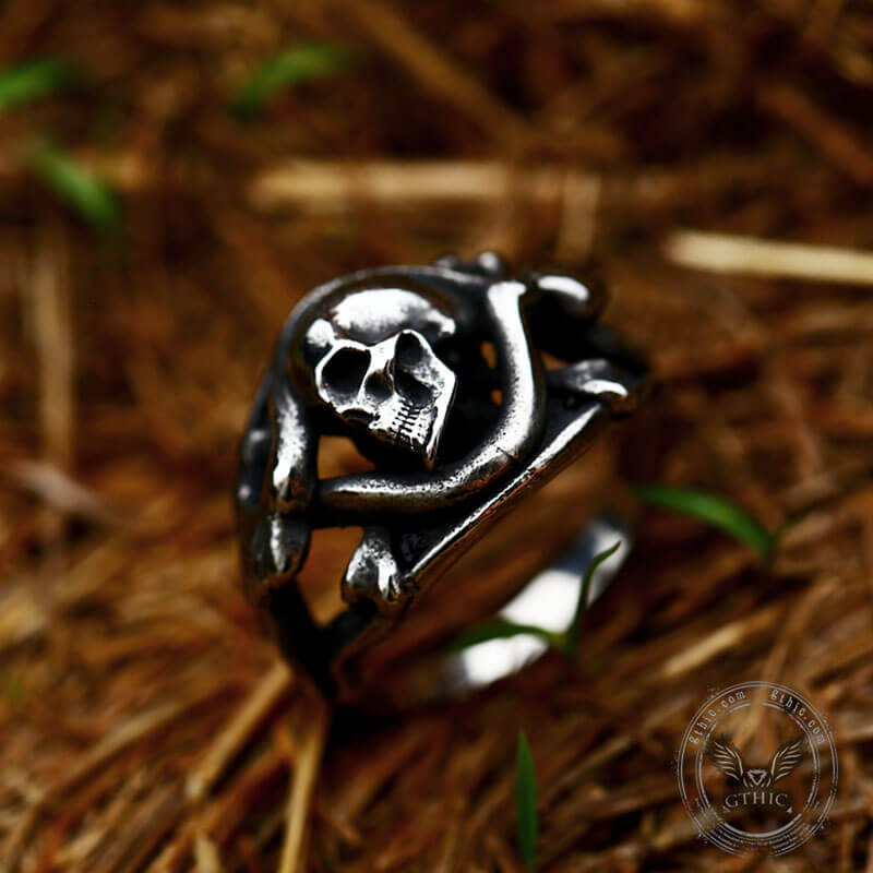 6495-coiled-snake-stainless-steel-skull-ring-4.jpg Coiled Snake Stainless Steel Skull Ring