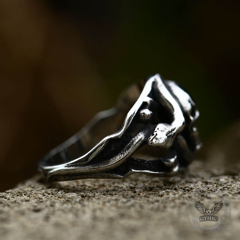6495-coiled-snake-stainless-steel-skull-ring-5.jpg Coiled Snake Stainless Steel Skull Ring