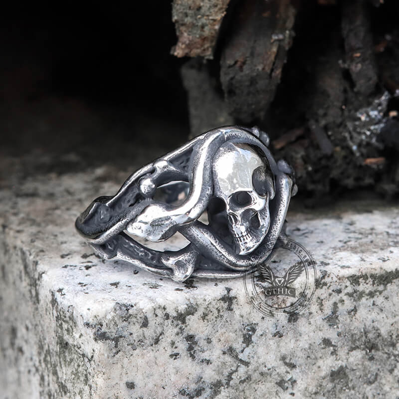 6495-coiled-snake-stainless-steel-skull-ring-7.jpg Coiled Snake Stainless Steel Skull Ring