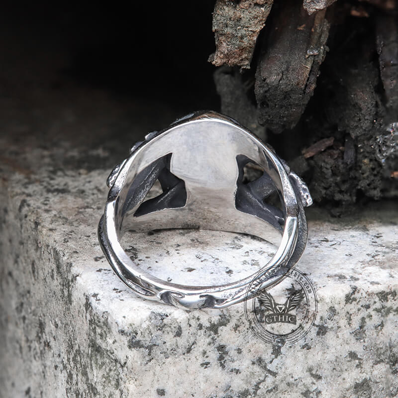 6495-coiled-snake-stainless-steel-skull-ring-8.jpg Coiled Snake Stainless Steel Skull Ring