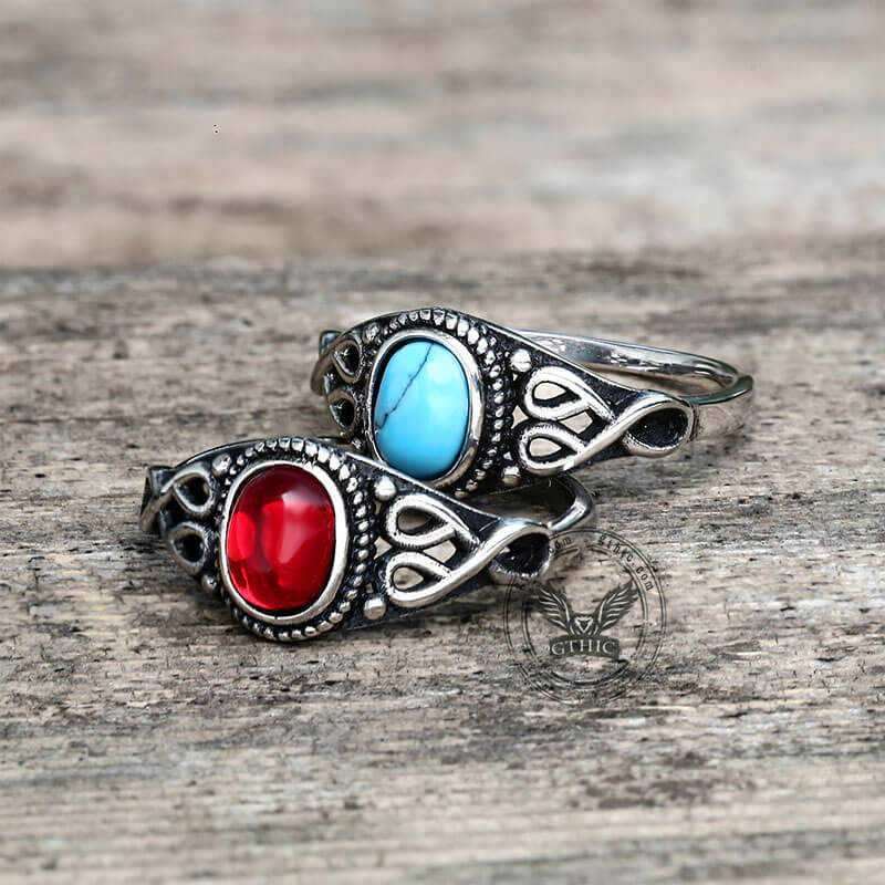 6542-vintage-pattern-stainless-steel-gemstone-ring-1.jpg Vintage Pattern Stainless Steel Gemstone Ring