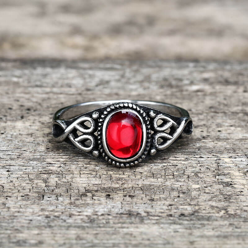 6548-red-6-red-6-variation-1.jpg Vintage Pattern Stainless Steel Gemstone Ring