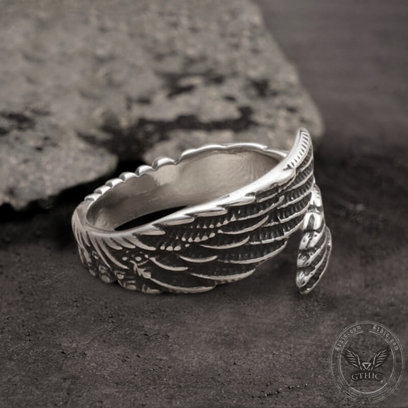 6579-angel-wing-stainless-steel-ring-3.jpg Angel Wing Stainless Steel Ring