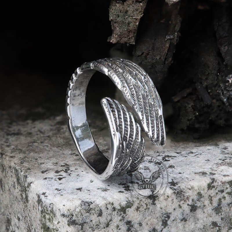 6579-angel-wing-stainless-steel-ring-4.jpg Angel Wing Stainless Steel Ring