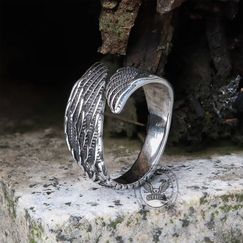 6579-angel-wing-stainless-steel-ring-5.jpg Angel Wing Stainless Steel Ring