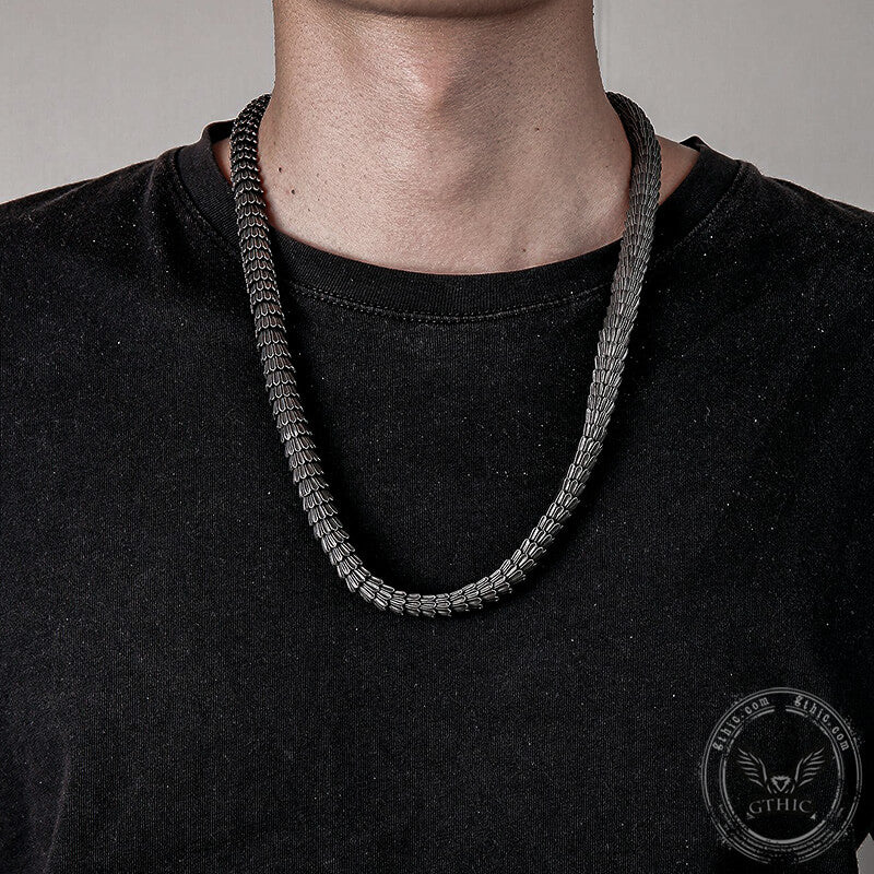 6651-snake-scale-stainless-steel-necklace-2.jpg Snake Scale Stainless Steel Necklace