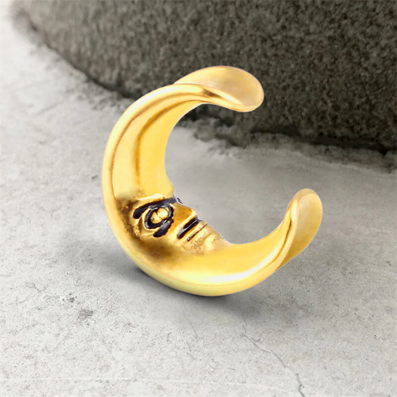Moon Saddle Human Face Ear Gauge