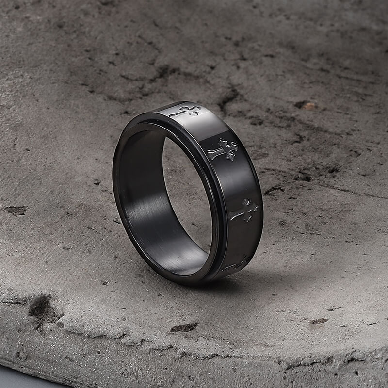 6695-simple-cross-stainless-steel-spinner-ring-6.jpg Simple Cross Stainless Steel Spinner Ring