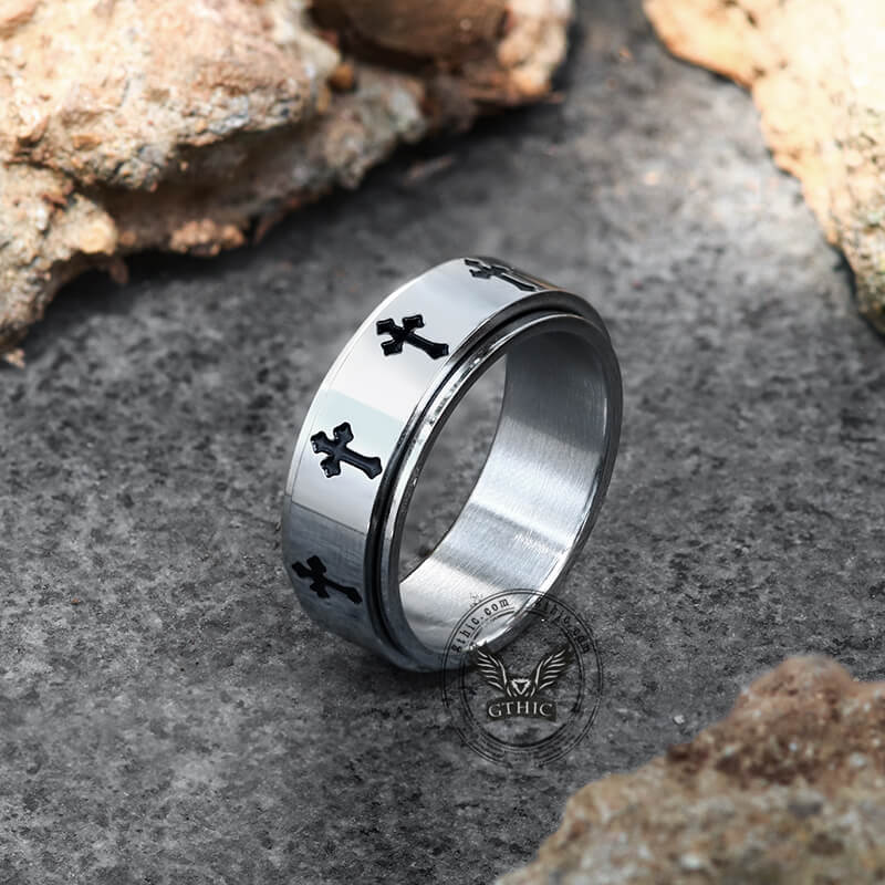 6695-simple-cross-stainless-steel-spinner-ring-7.jpg Simple Cross Stainless Steel Spinner Ring