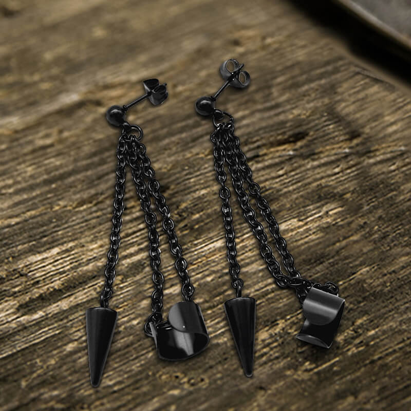 6719-black-awl-stainless-steel-punk-stud-earrings-3.jpg Black Awl Stainless Steel Punk Stud Earrings