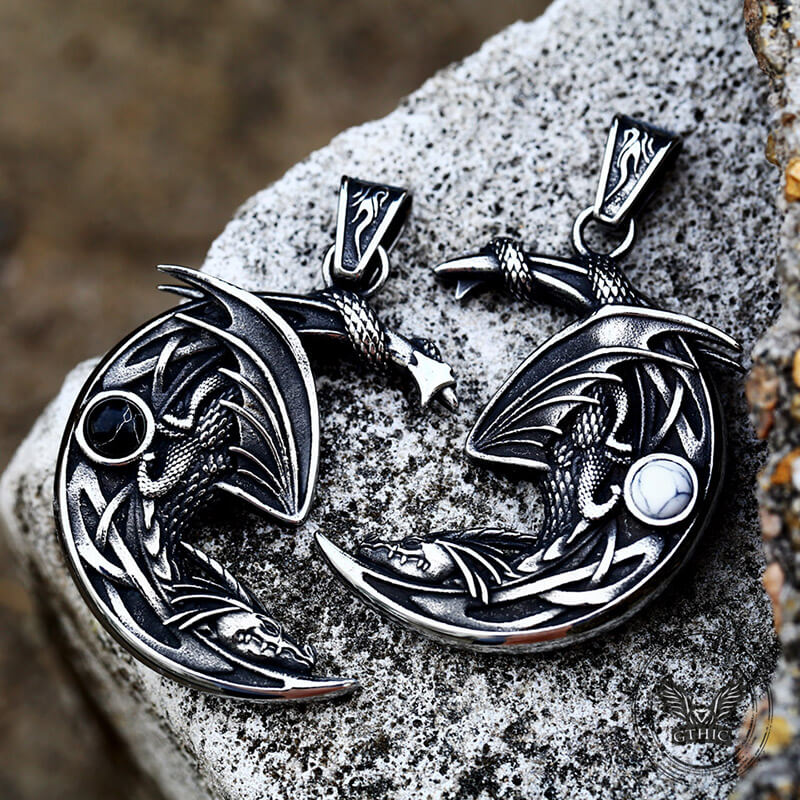 6755-sleeping-dragon-moon-stainless-steel-pendant-10.jpg Sleeping Dragon Moon Stainless Steel Pendant
