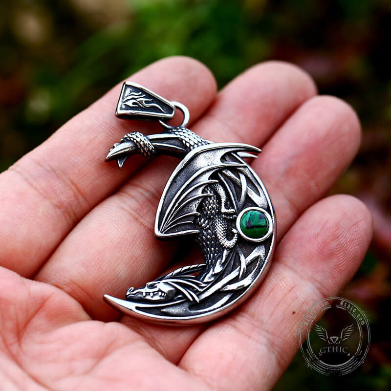 6755-sleeping-dragon-moon-stainless-steel-pendant-6.jpg Sleeping Dragon Moon Stainless Steel Pendant