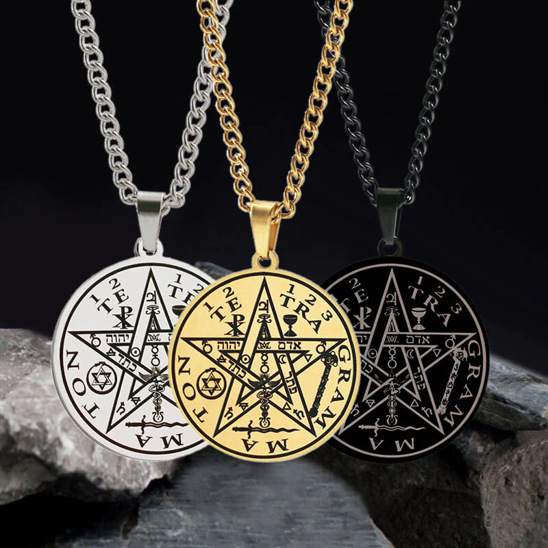 GTHIC Pentagram Seal Of Solomon Stainless Steel Necklace