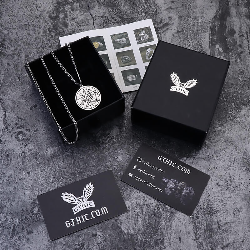 GTHIC Pentagram Seal Of Solomon Stainless Steel Necklace