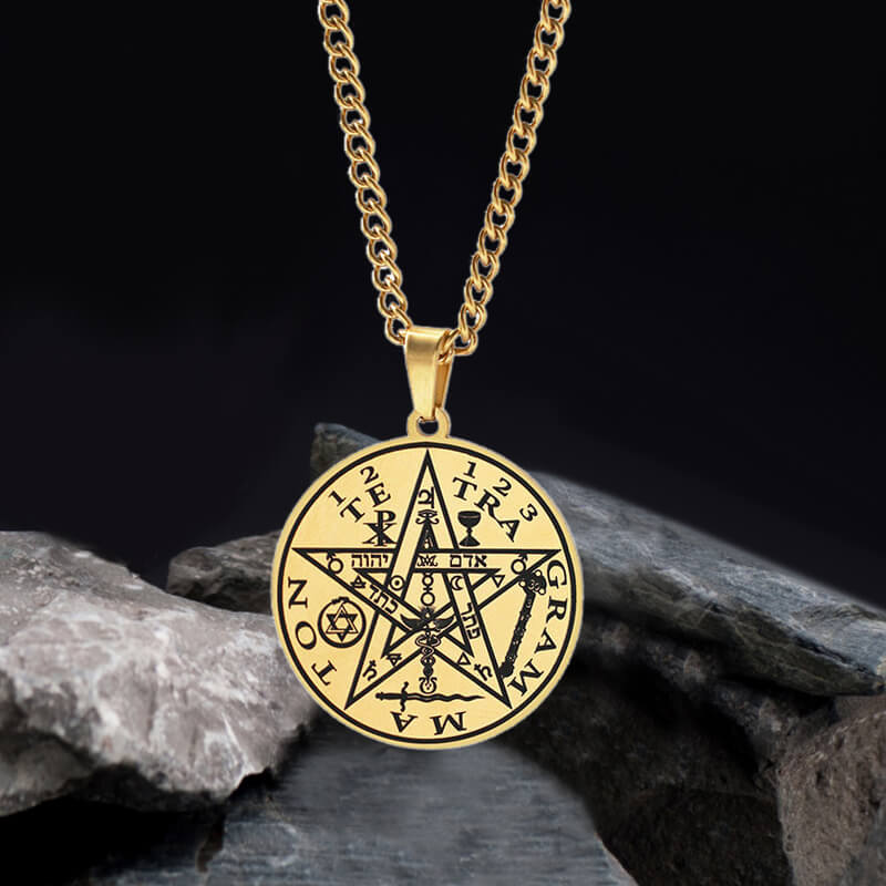 GTHIC Pentagram Seal Of Solomon Stainless Steel Necklace