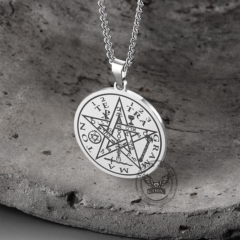 GTHIC Pentagram Seal Of Solomon Stainless Steel Necklace