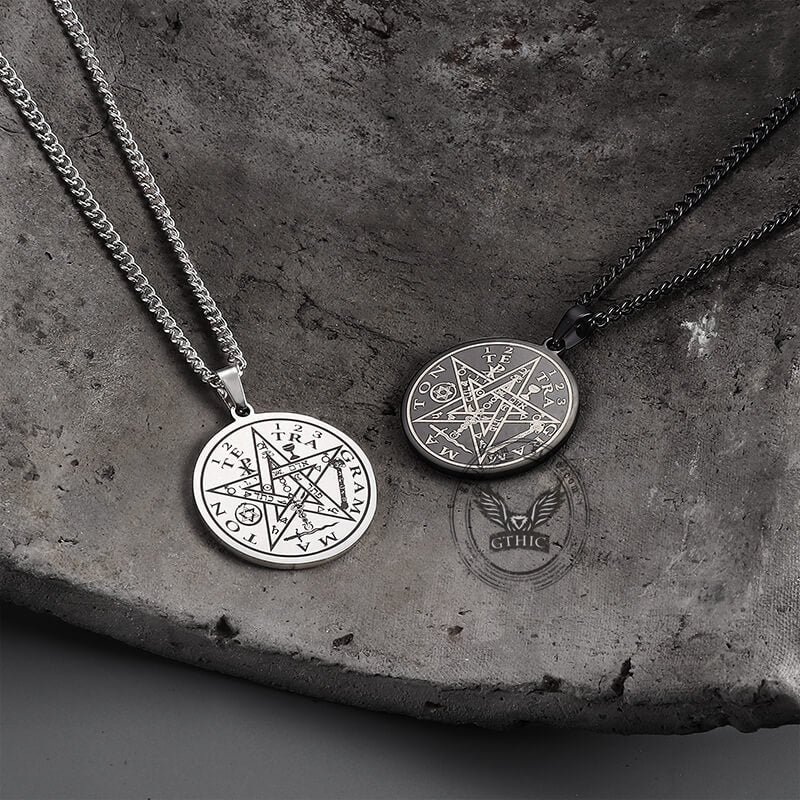 GTHIC Pentagram Seal Of Solomon Stainless Steel Necklace
