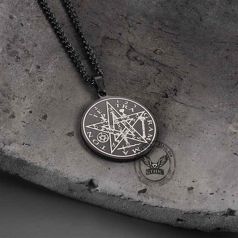 GTHIC Pentagram Seal Of Solomon Stainless Steel Necklace