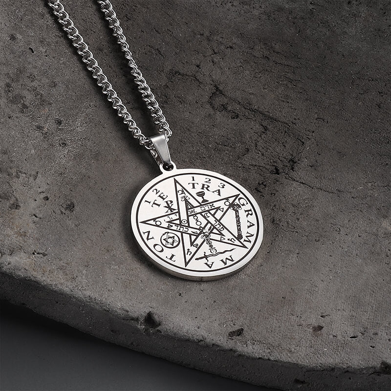 GTHIC Pentagram Seal Of Solomon Stainless Steel Necklace