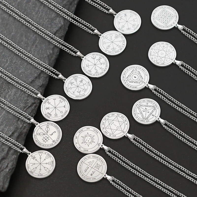 The Key of Solomon Pentacle of Jupiter Stainless Steel Necklace