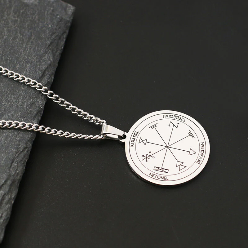 The Key of Solomon Pentacle of Jupiter Stainless Steel Necklace
