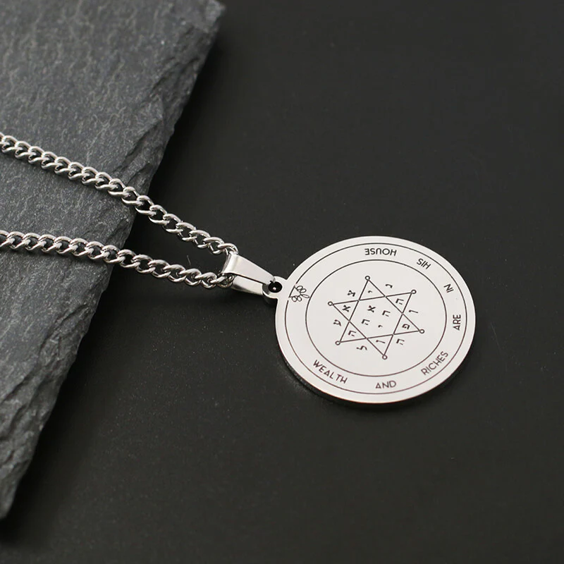 The Key of Solomon Pentacle of Jupiter Stainless Steel Necklace
