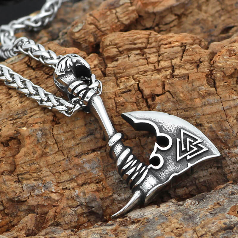 6940-silver-pendant-only-silver-pendant-only-variation-1.jpg Valknut Symbol Axe Stainless Steel Viking Pendant