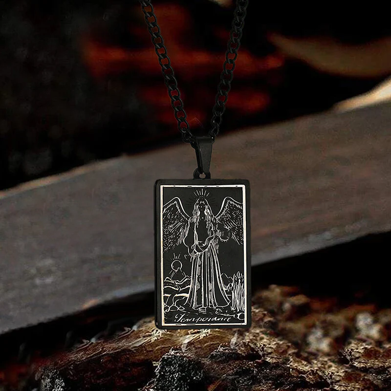 6971-temperance-major-arcana-tarot-stainless-steel-necklace-3.webp Temperance Major Arcana Tarot Stainless Steel Necklace