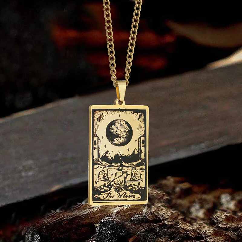 6987-the-moon-major-arcana-tarot-stainless-steel-necklace-3.webp The Moon Major Arcana Tarot Stainless Steel Necklace