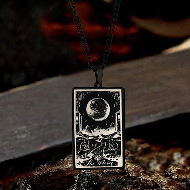 6987-the-moon-major-arcana-tarot-stainless-steel-necklace-4.webp The Moon Major Arcana Tarot Stainless Steel Necklace