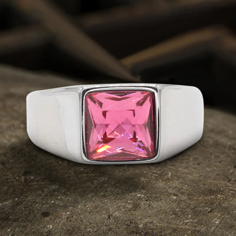 Minimalist Birthstone Stainless Steel Ring