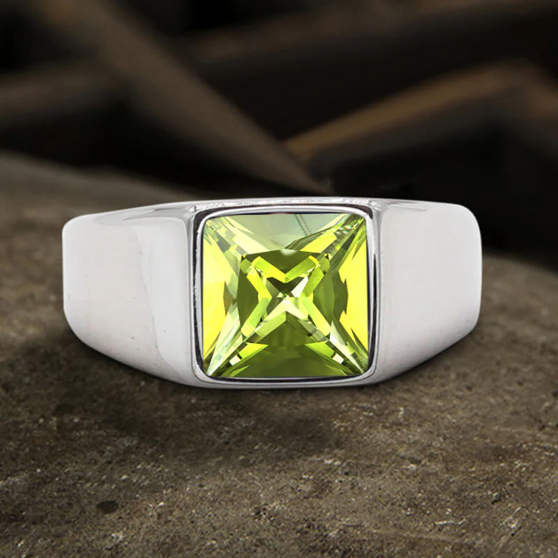 Minimalist Birthstone Stainless Steel Ring