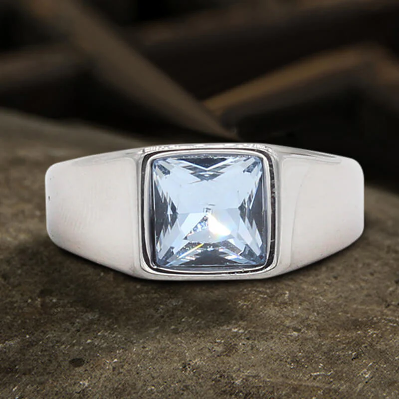 Minimalist Birthstone Stainless Steel Ring