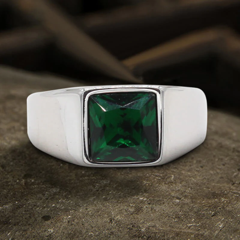 Minimalist Birthstone Stainless Steel Ring