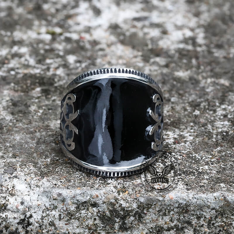7438-black-epoxy-embossed-stainless-steel-ring-3.jpg Black Epoxy Embossed Stainless Steel Ring