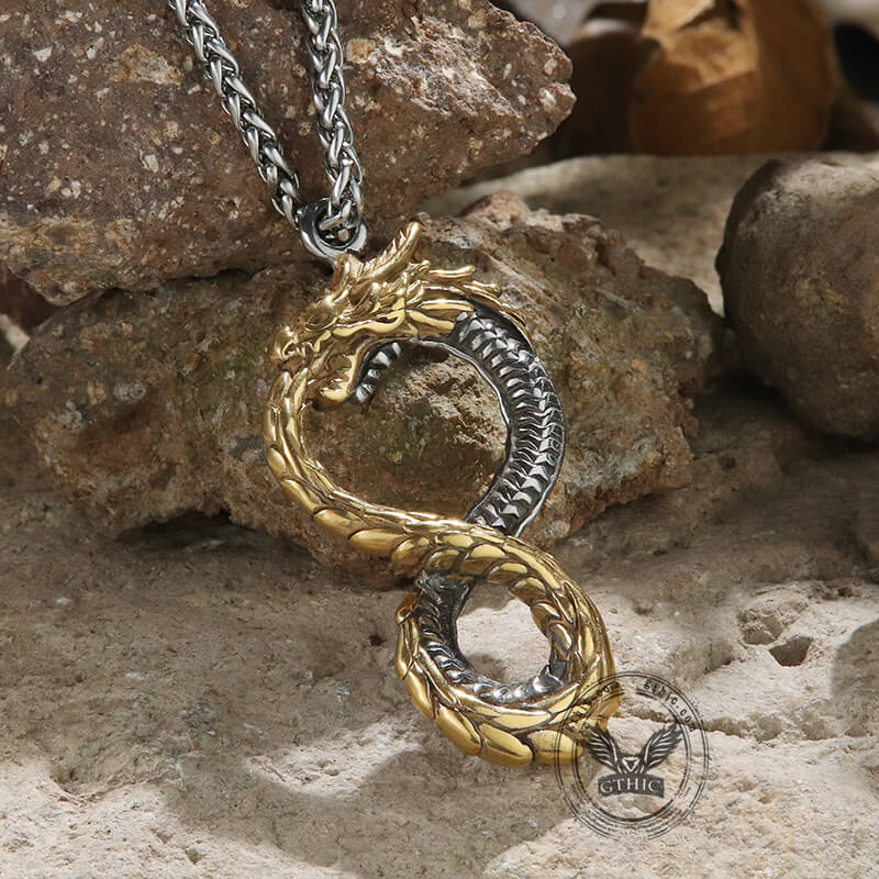 7479-norse-dragon-stainless-steel-ouroboros-pendant-5.jpg Norse Dragon Stainless Steel Ouroboros Pendant