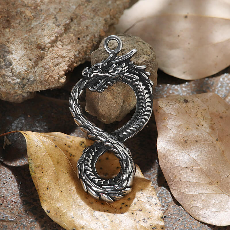 7481-silver-pendant-only-silver-pendant-only-variation-1.jpg Norse Dragon Stainless Steel Ouroboros Pendant