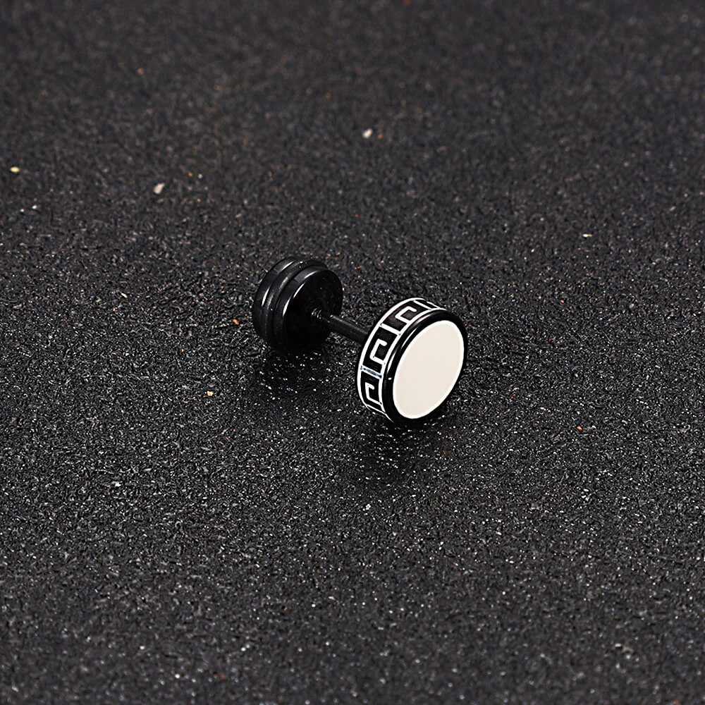 Punk Great Wall Pattern Stainless Steel Stud Earring